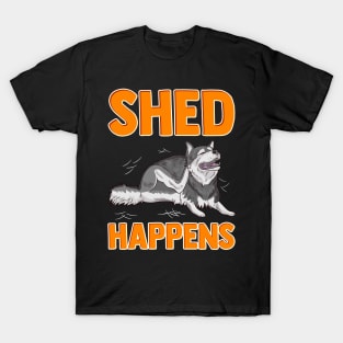 Cute & Funny Shed Happens Siberian Husky Puppy Pun T-Shirt